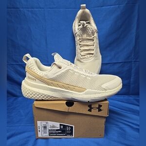 Under Armour Women's US 12 Project Rock BSR5 White Tan Cream Lace Up Sneakers